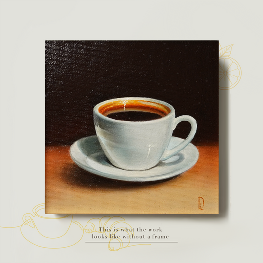 Original Coffee Cup Miniature Oil Painting