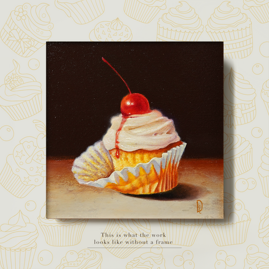 Original Cupcake Miniature Oil Painting
