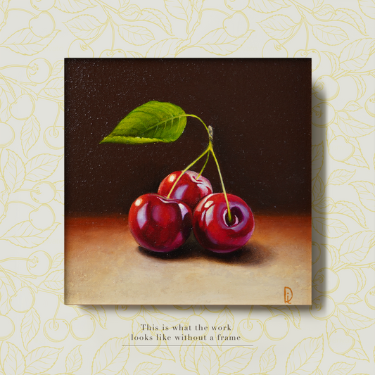 Original Cherry Miniature Oil Painting