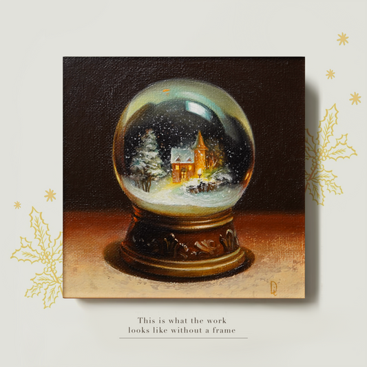Original Snow Globe Miniature Oil Painting