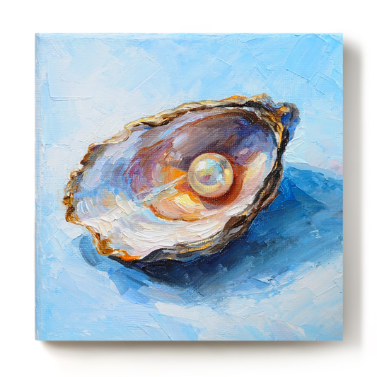 Original Oyster with Pearl Oil Painting