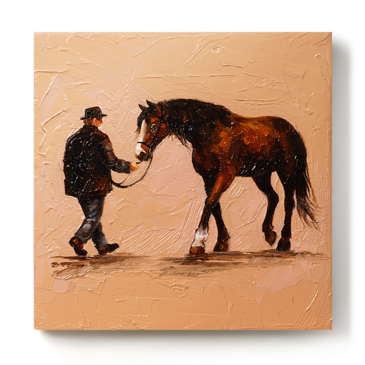 Original Cowboy and Horse Oil Painting