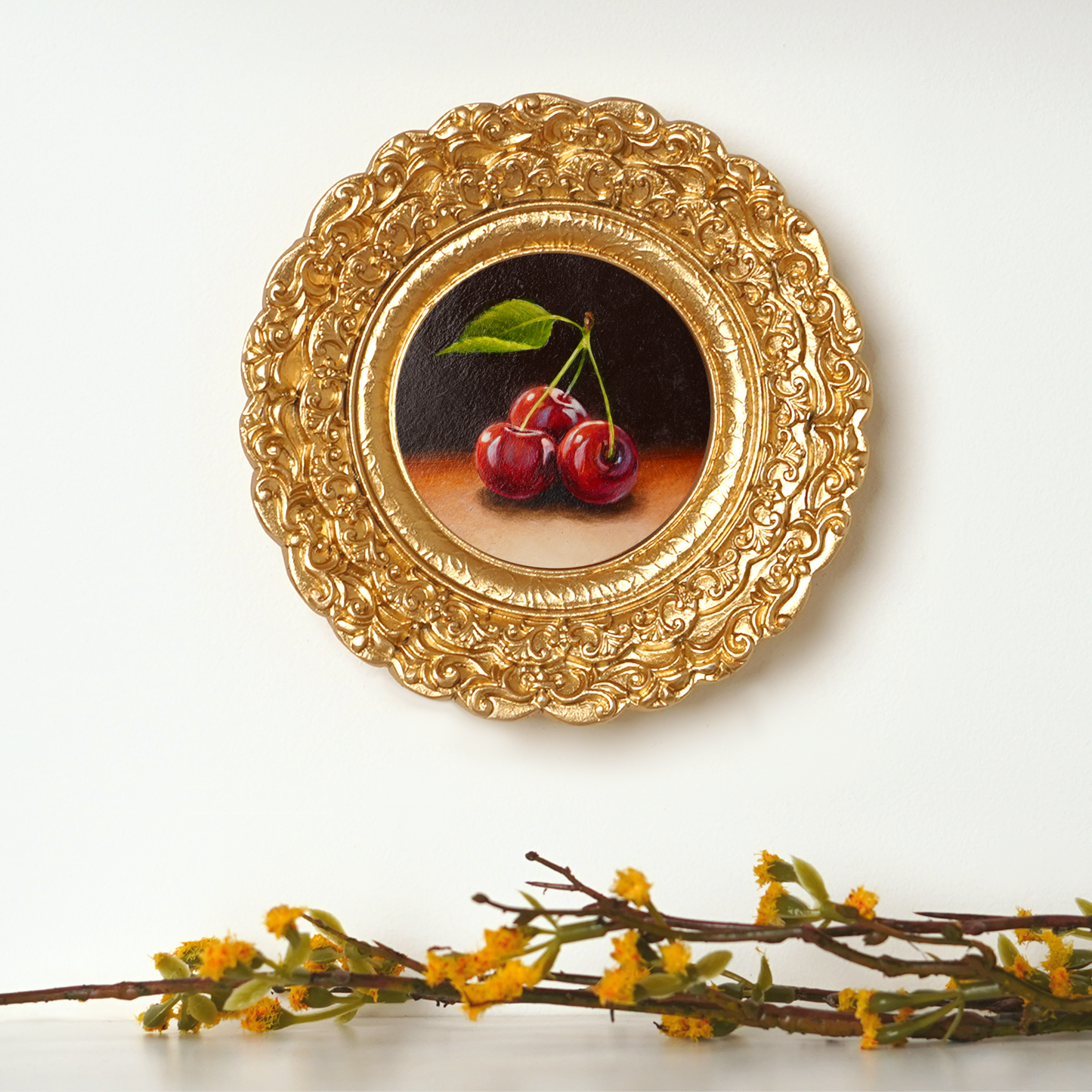 Original Cherry Miniature Oil Painting