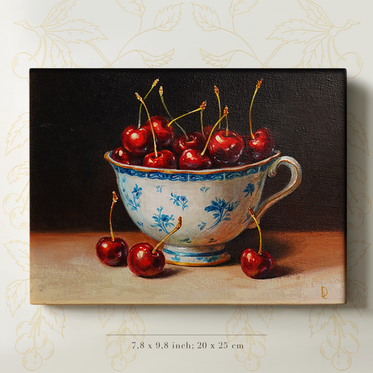 Original Cherries Oil Painting