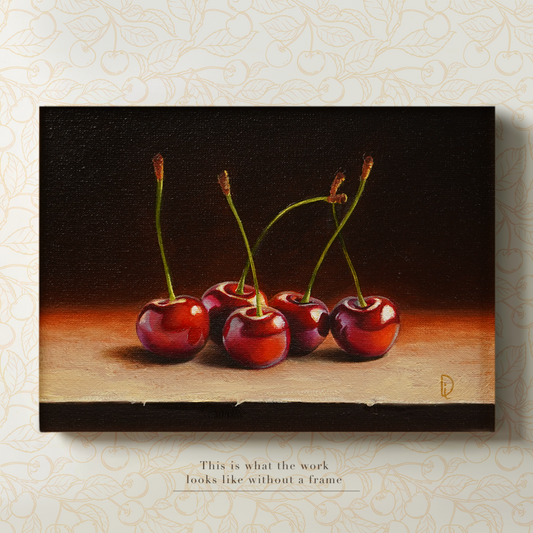 Original Cherries Oil Painting