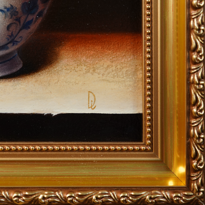 Original Strawberries in a Cup Oil Painting