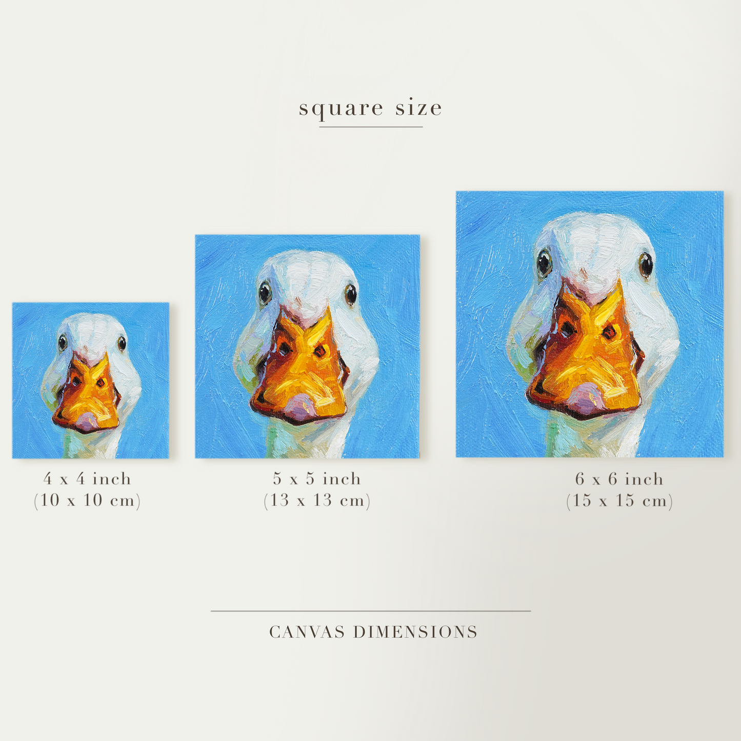 Original White Duck Oil Painting