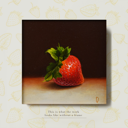 Original Strawberry Miniature Oil Painting