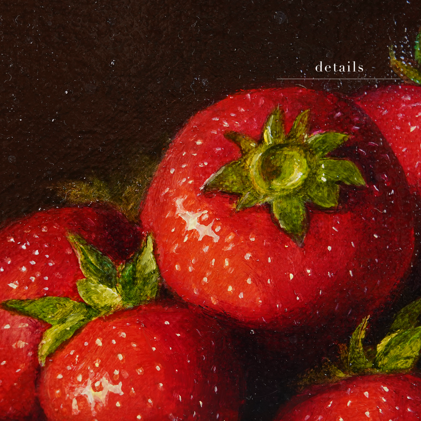 Original Strawberries in a Cup Oil Painting
