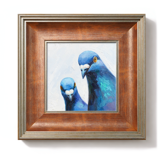 Original Pigeons Oil Painting