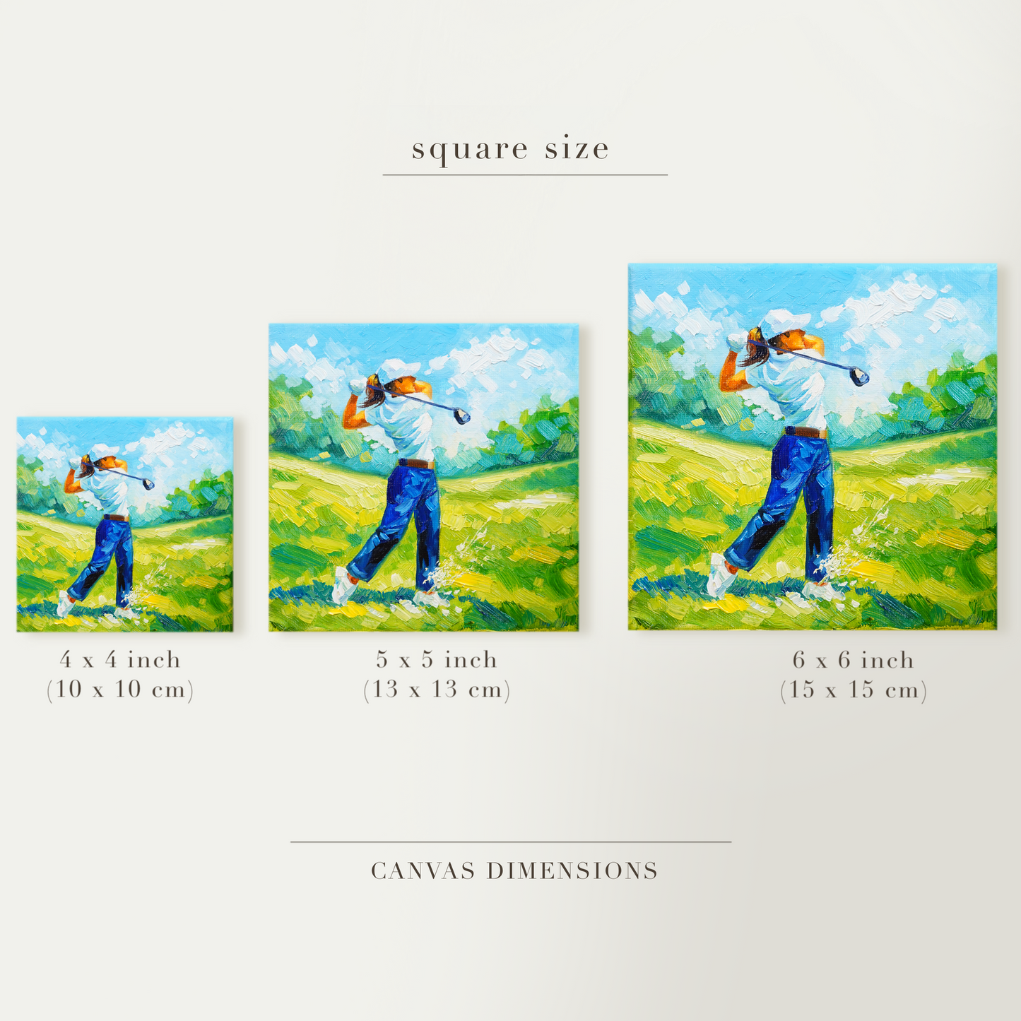 Original Female Golfer Oil Painting