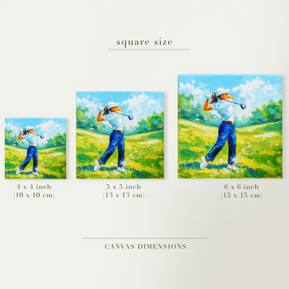 Original Female Golfer Oil Painting