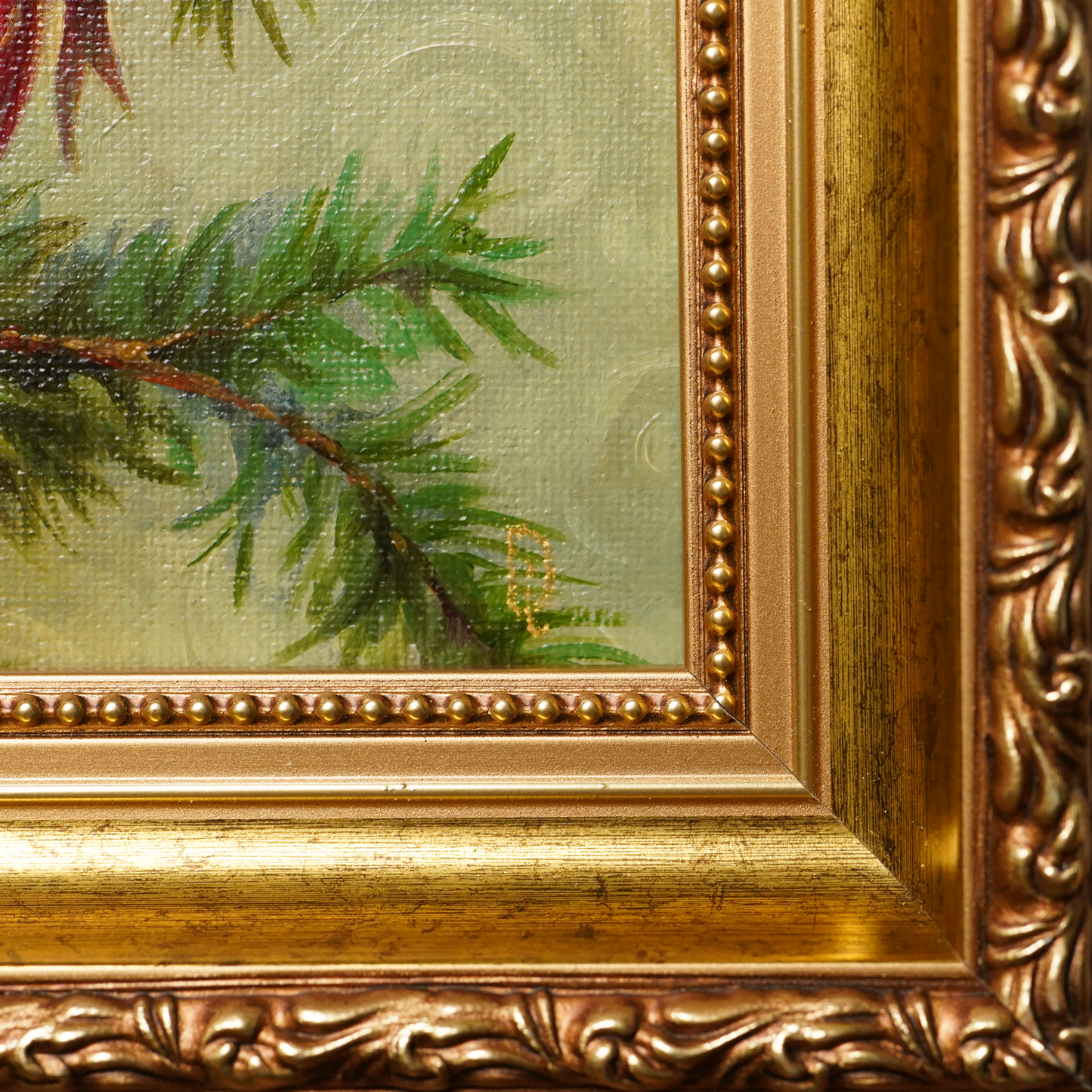 Original Christmas Ornament Miniature Oil Painting