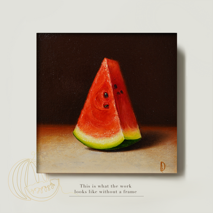Original Watermelon Miniature Oil Painting