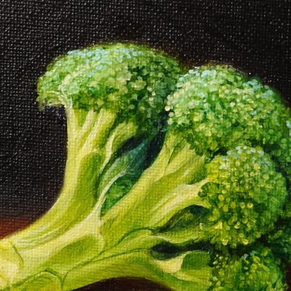 Original Broccoli Miniature Oil Painting