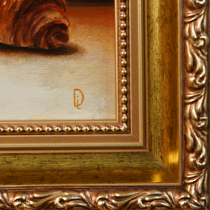 Original Croissant Miniature Oil Painting