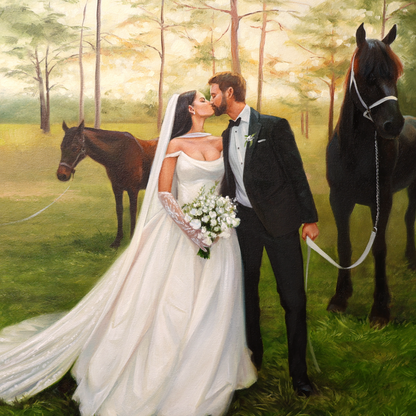 Custom Wedding Oil Portrait