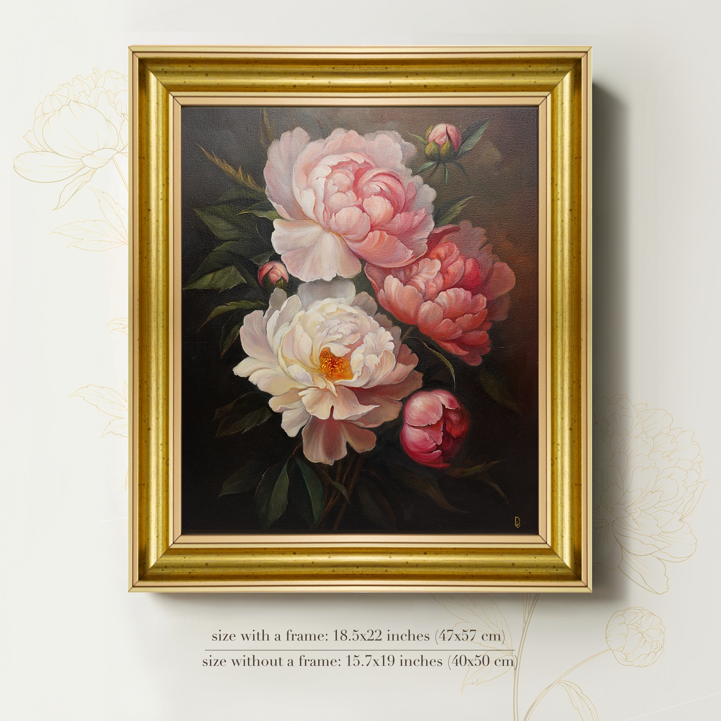 Original Peonies Oil Painting