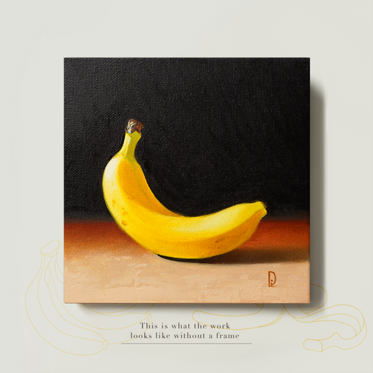 Original Banana Miniature Oil Painting