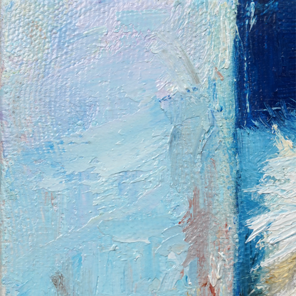 Original White Dog Oil Painting