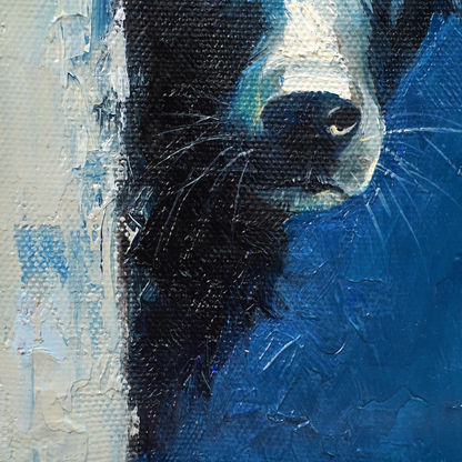 Original Black Dog Oil Painting
