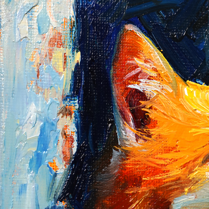 Original Orange Cat Oil Painting