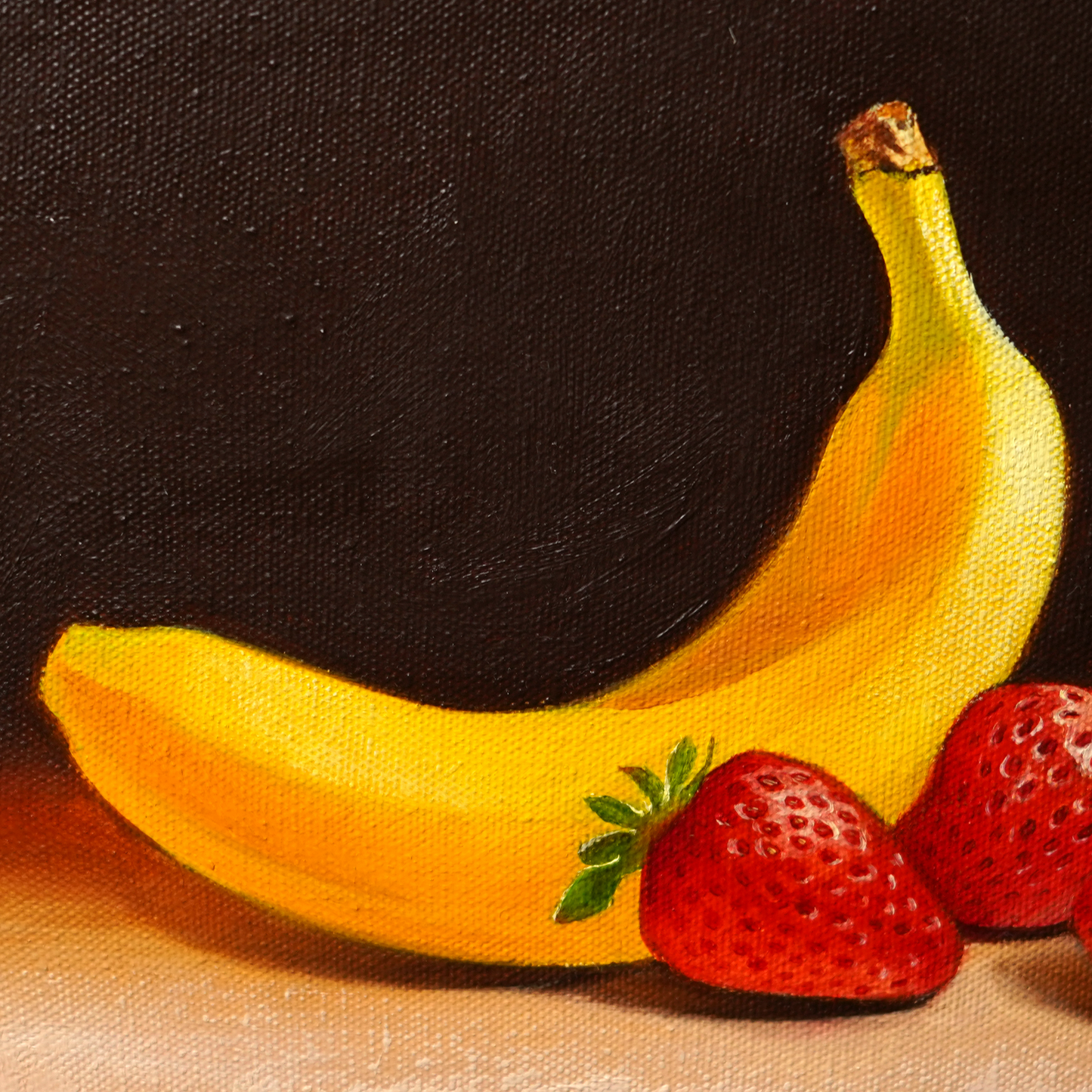 Original Banana and Strawberries Oil Painting