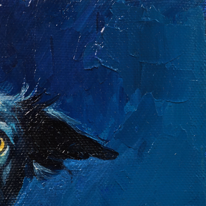 Original Black Dog Oil Painting