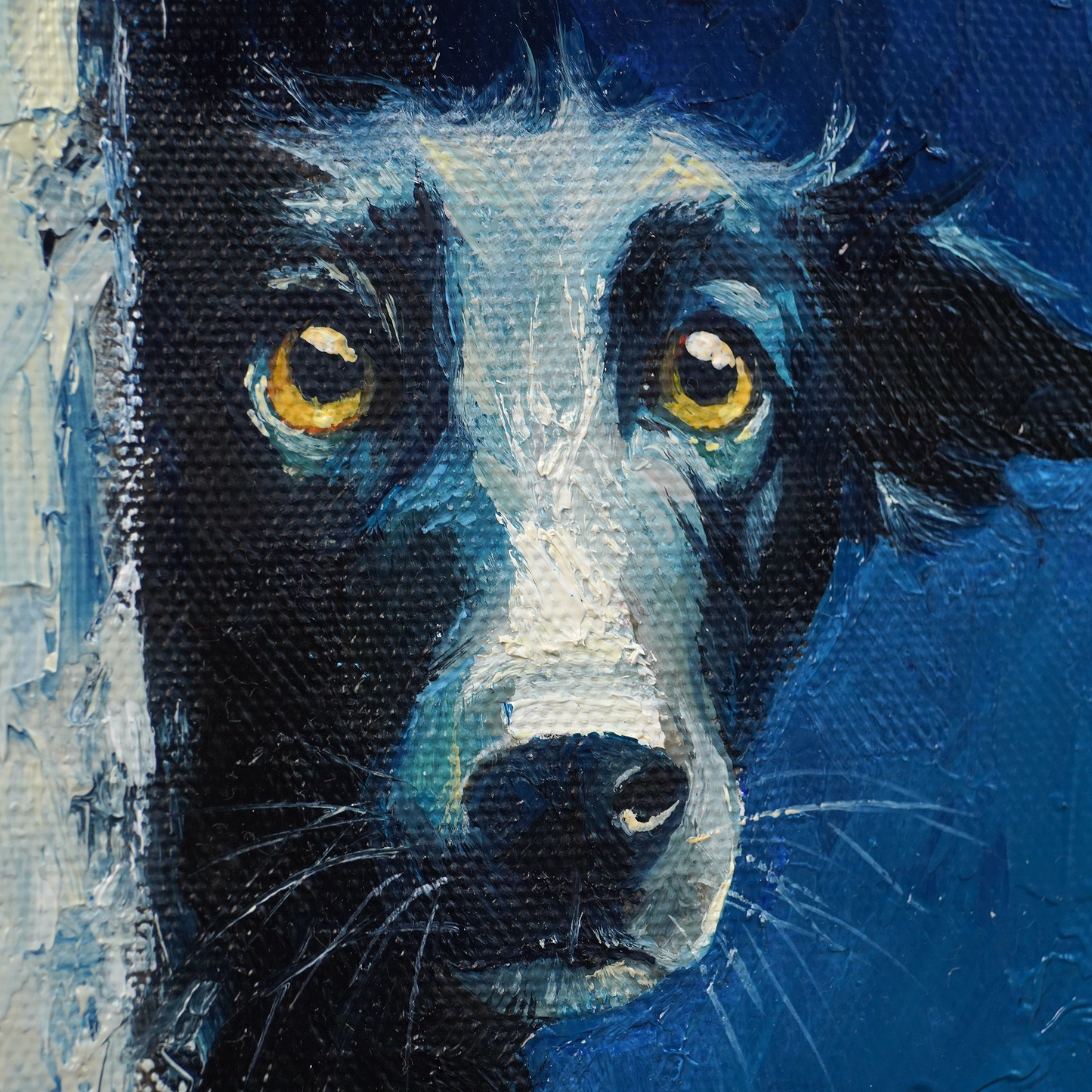 Original Black Dog Oil Painting