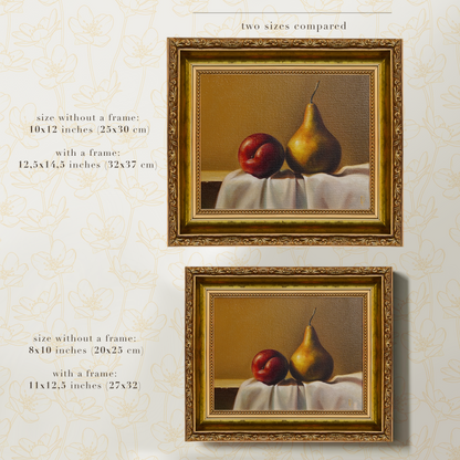 Original Plum & Pear Oil Painting