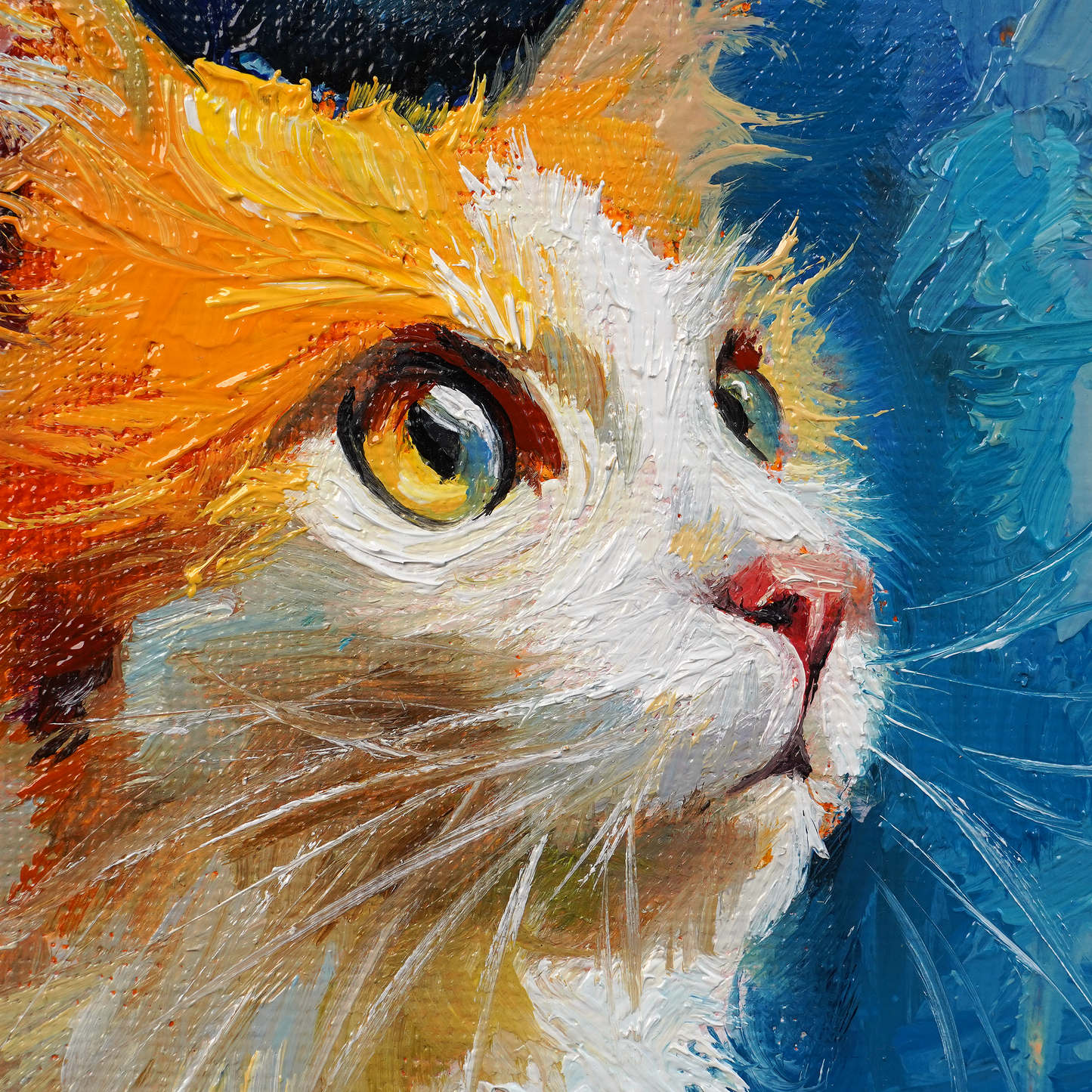 Original Orange Cat Oil Painting