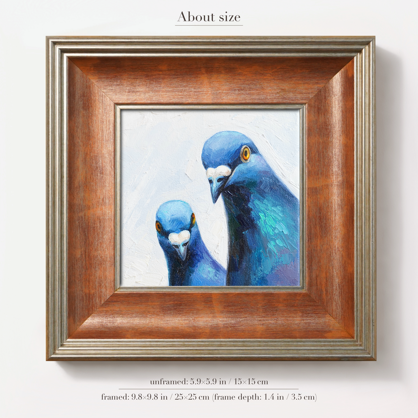 Original Pigeons Oil Painting