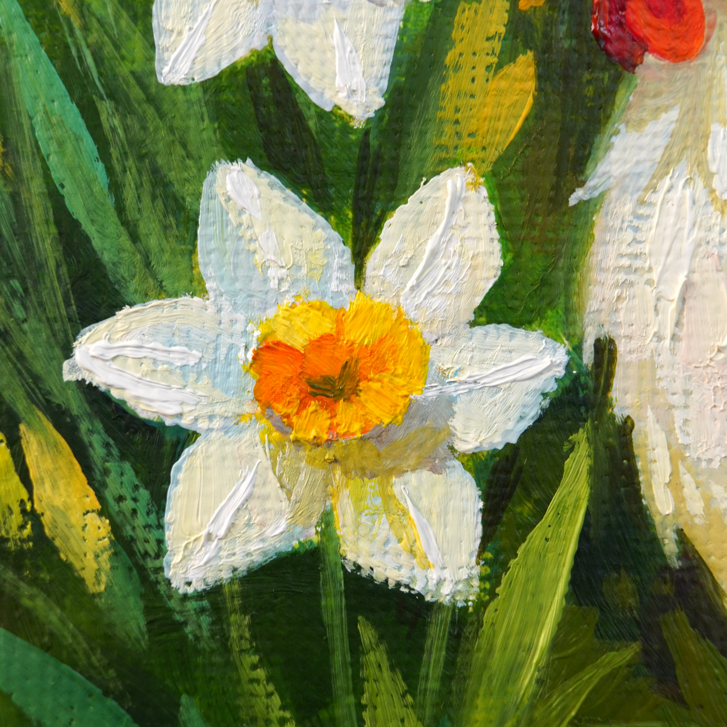Original White Chicken Oil Painting