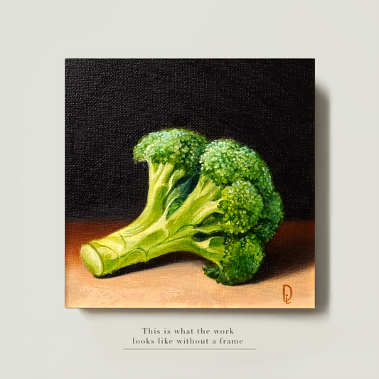 Original Broccoli Miniature Oil Painting