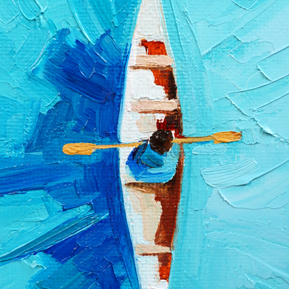 Original Kayak Seascape Oil Painting