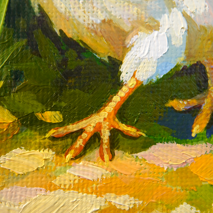 Original White Chicken Oil Painting