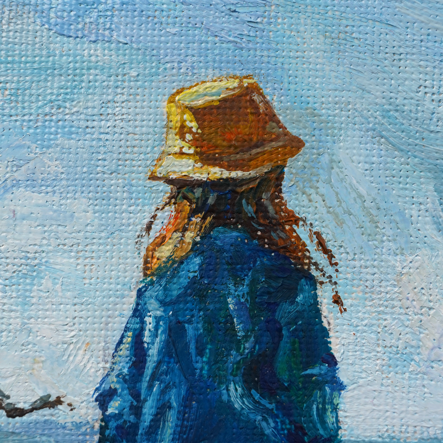 Original Coastal Girl with Dogs Oil Painting