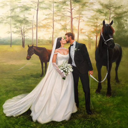 Custom Wedding Oil Portrait
