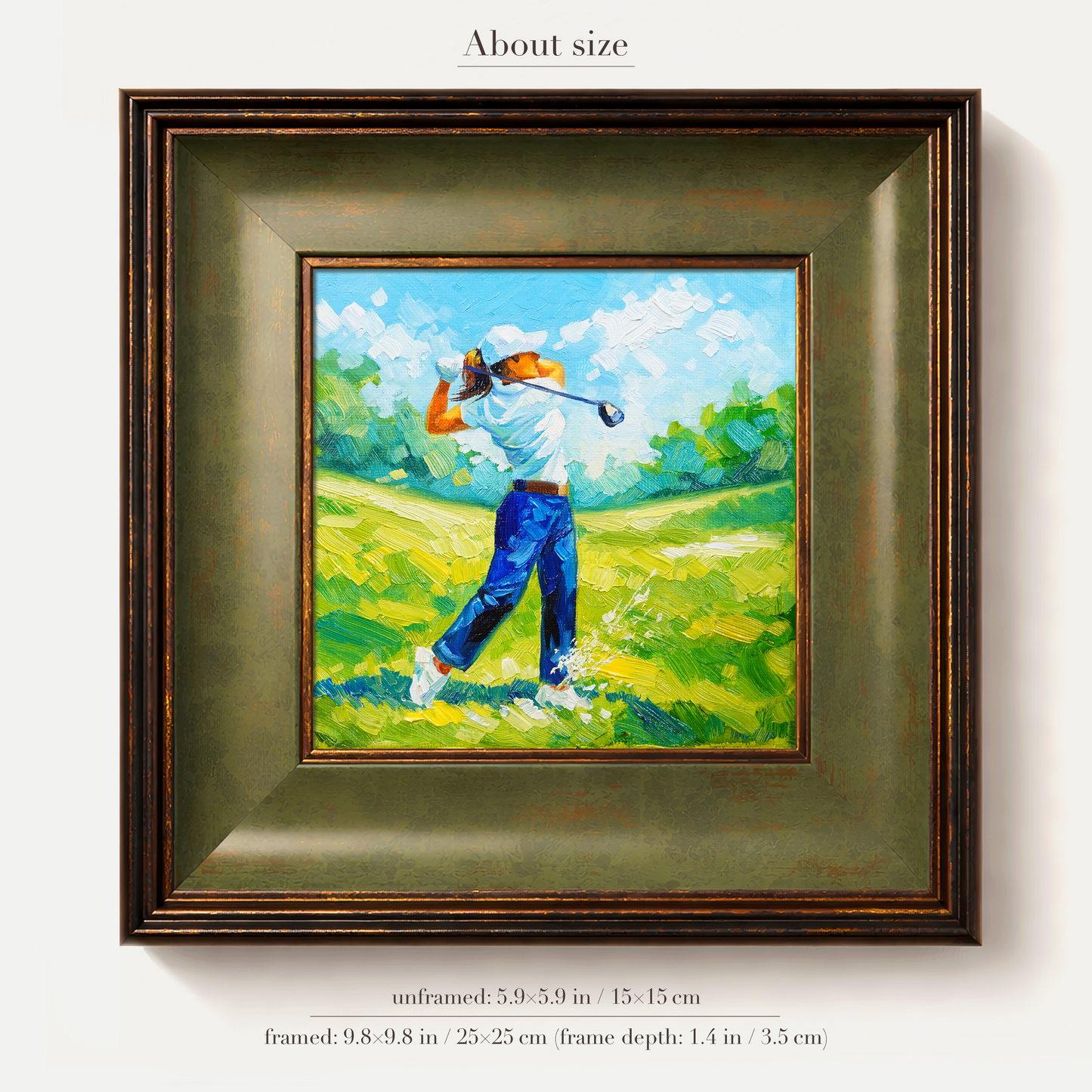 Original Female Golfer Oil Painting