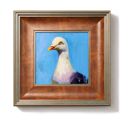Original White Pigeon Oil Painting