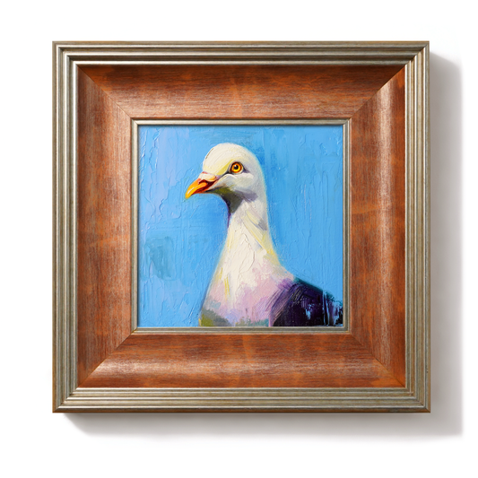 Original White Pigeon Oil Painting