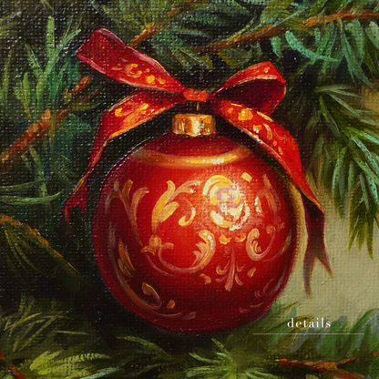 Original Christmas Ornament Miniature Oil Painting
