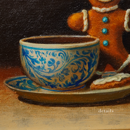 Original Gingerbread Man Cookie Miniature Oil Painting