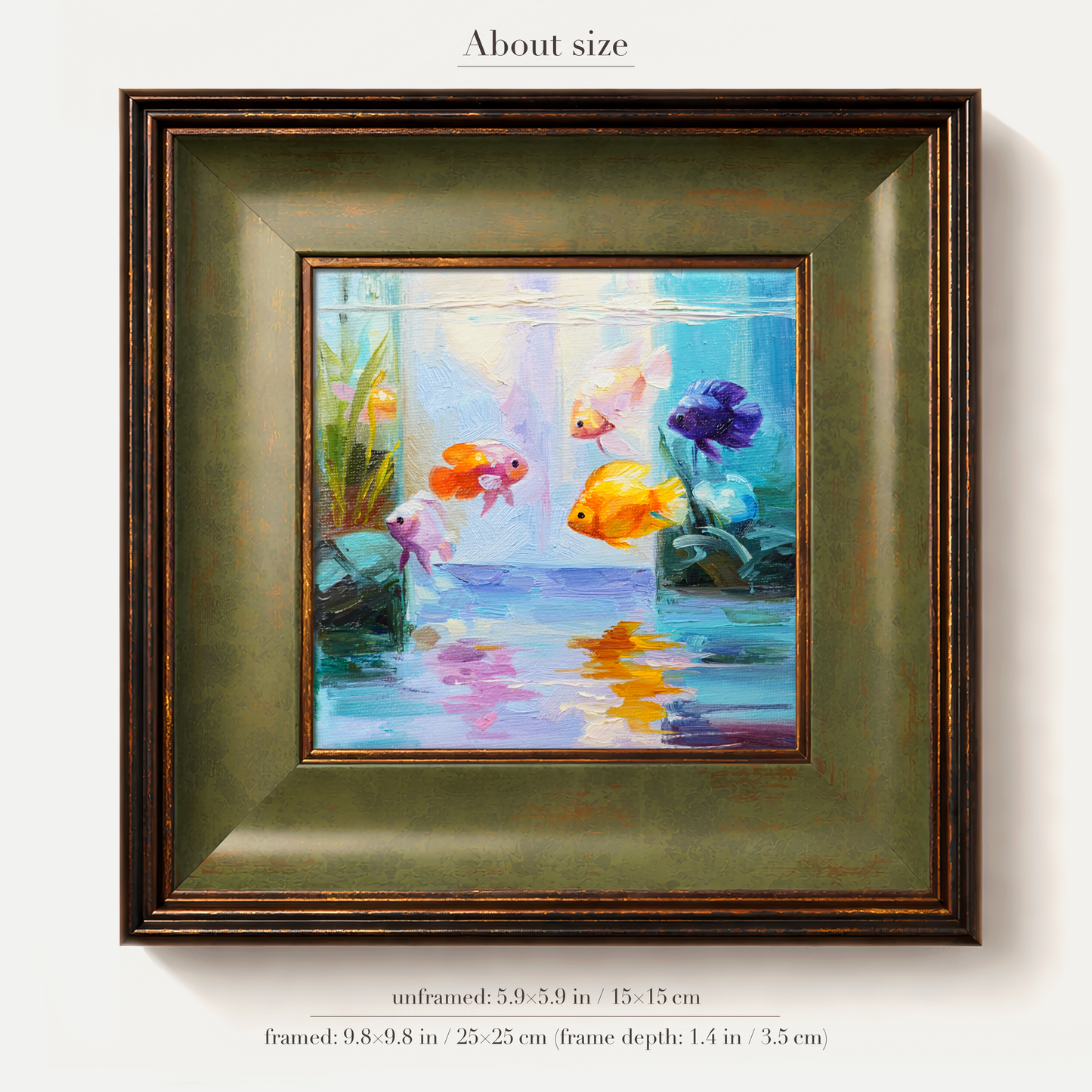 Original Fish Aquarium Oil Painting