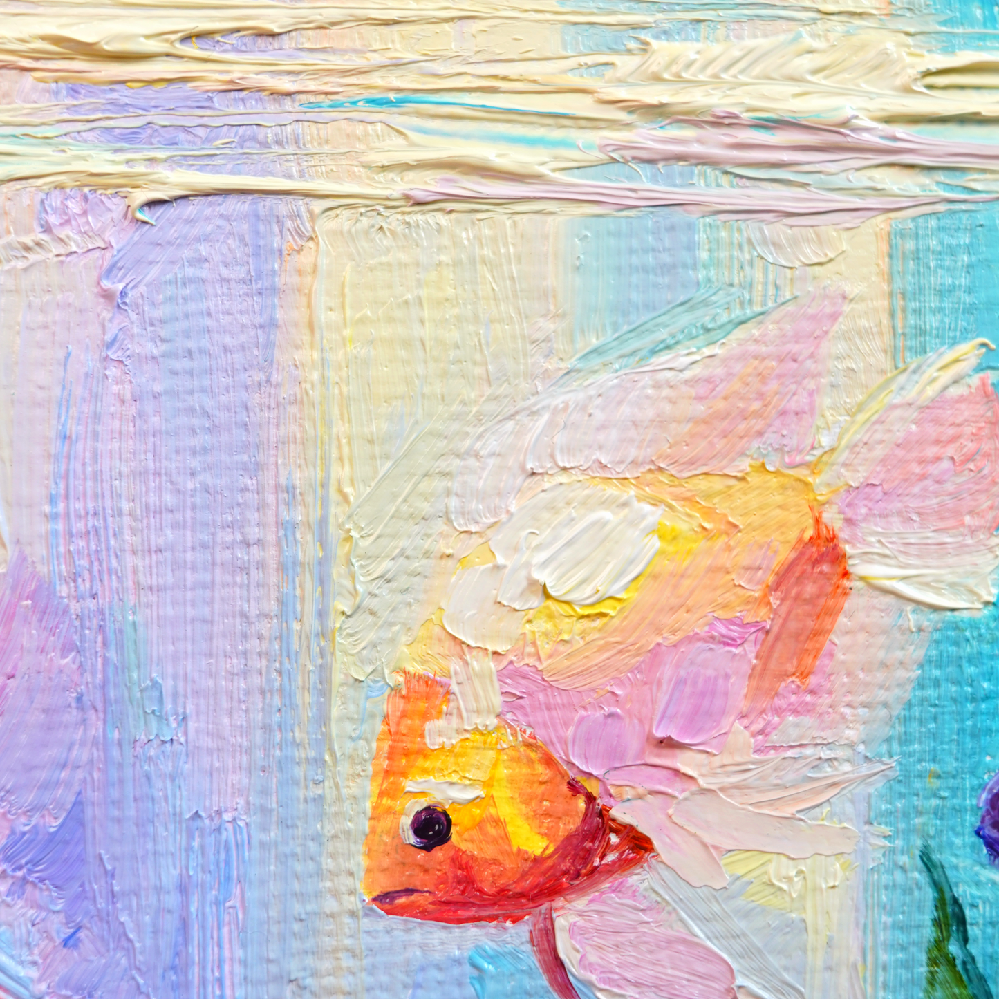 Original Fish Aquarium Oil Painting