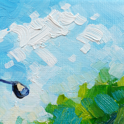 Original Female Golfer Oil Painting