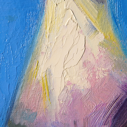 Original White Pigeon Oil Painting