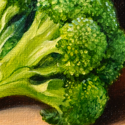 Original Broccoli Miniature Oil Painting