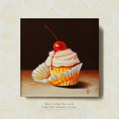 Original Cupcake Miniature Oil Painting