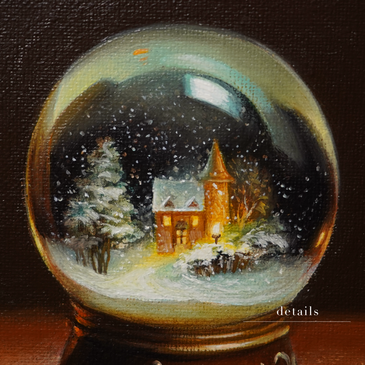Original Snow Globe Miniature Oil Painting